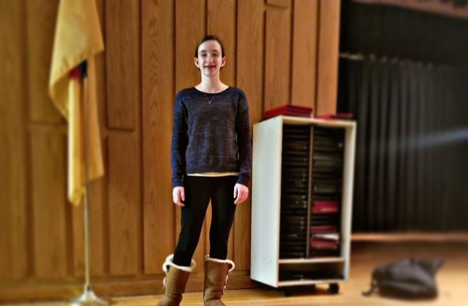 Olivia Piserchia, a seventh grader here at Emerson High School, is on the debate team.