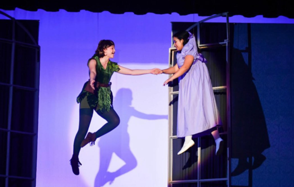 Pictured here are Maddy Ostroff as Peter Pan and Audrey Riquelme as Wendy's daughter, Jane.