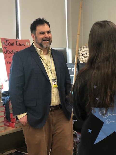 Mr. Snyder gives an impromptu interview - with a smile.