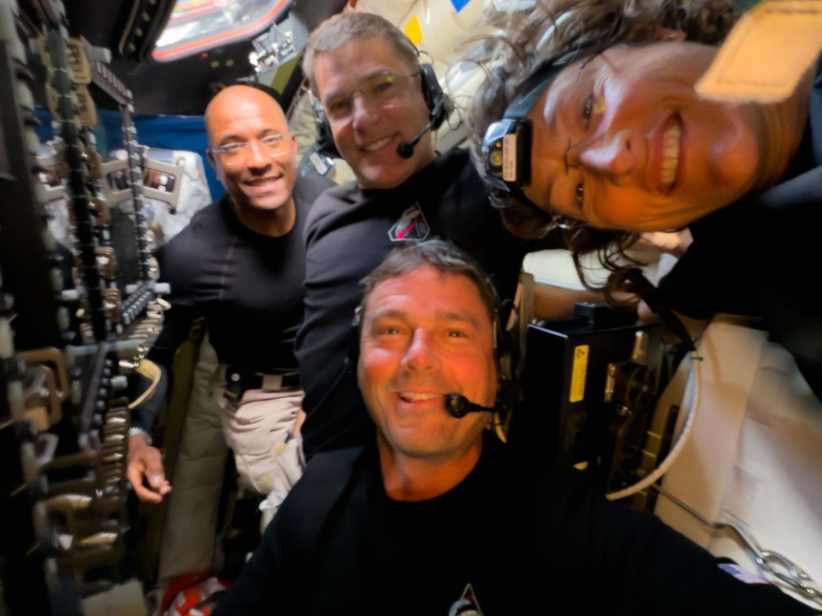 The Artemis II crew (left to right: Victor Glover, Jeremy Hansen, Reid Wiseman, Christina Koch)